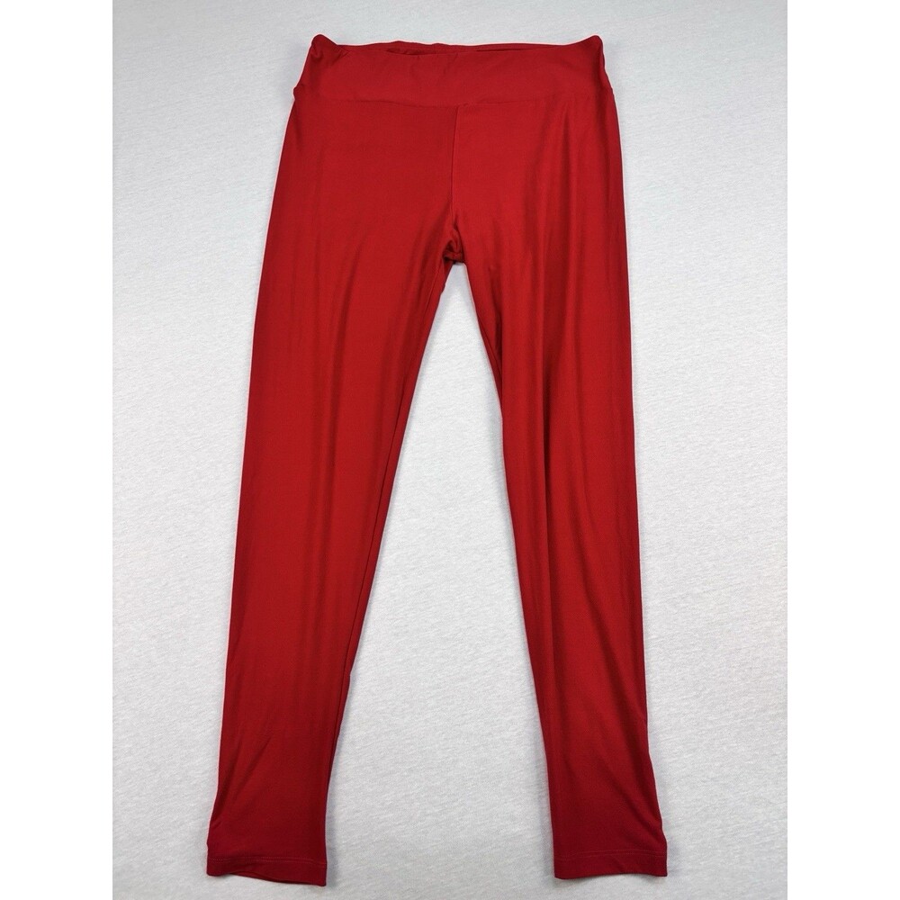 LuLaRoe Leggings TC Tall & Curvy Red Solid Full Length